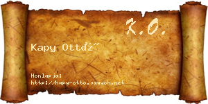 Kapy Ottó névjegykártya